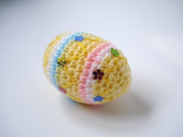 Crochet Amigurumi Style Easter Egg - Pastel Yellow