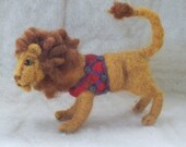 Circus Lion wool needle felted