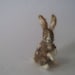Small brown and white wool felt bunny  felted rabbit