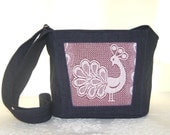 Babywearing Bag , Diaper Bag from denim with Didymos Pfau Bordeaux- HANDMADE