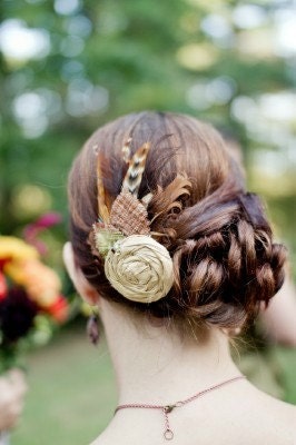 Bridal Hairclip Custom Bridal hand rolled rosette hairclip