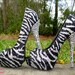Zebra Silver & Black Glitter Heels