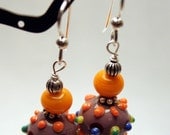 Handcrafted Multi Color Lampworking Sterling Silver Earrings