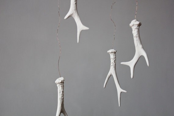 last one available - Clay Antler Mobile inspired by the Black Forest - By Laurie Poast
