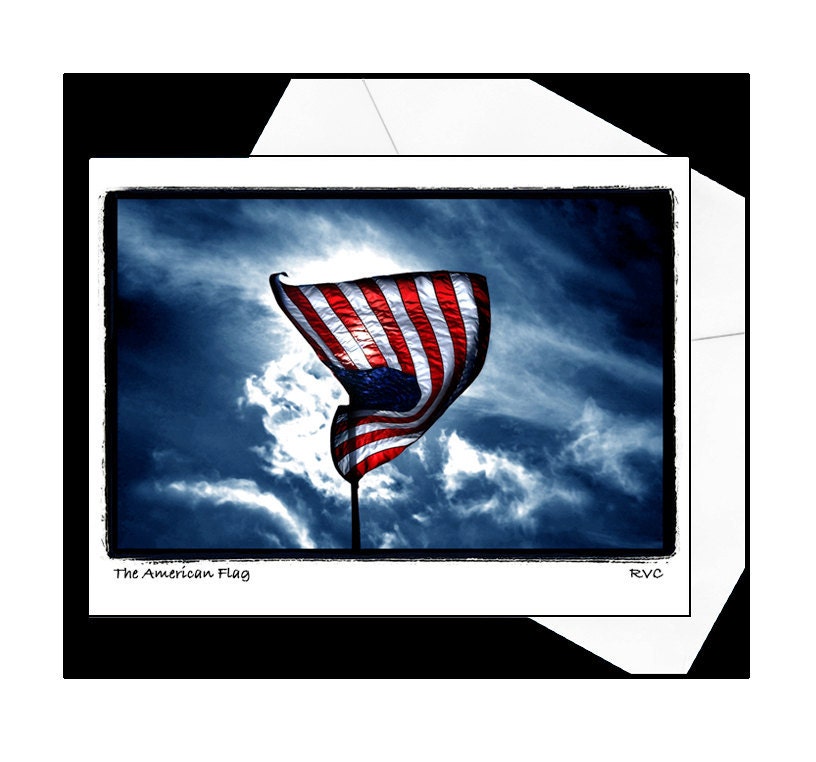 American Flag, Blue Sky, still life, Patriotic, Soldier Appreciation, Independence Day, Fourth of July, Fine Art Print 8X10