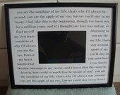 You Are The Sunshine of My Life by Stevie Wonder. 11x14 custom mat fits 5x7 photo with frame. Perfect gift.
