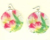 Colorful Big Earrings Round Shell Earrings Monet Tulips