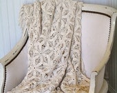 Vintage Lace Crochet Blanket Coverlet Throw