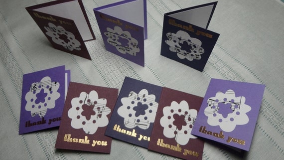 Buy e greeting cards gift baskets - 8 Mini Thank You Folded Note Cards, Gift Enclosure, Attach to Wine Bottle, Gift Basket