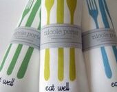 Eat Well Napkins Choose Your Colors - Set of FOUR