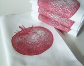 Vintage Etched Tomato Napkins  - Set of FOUR