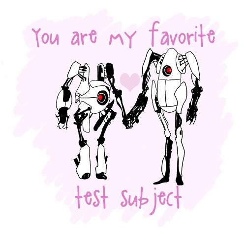 Portal Game Card Test Subject - 2 Colors To Choose From