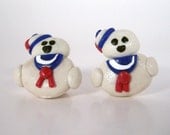 Ghostbusters Stay Puft Stud Earrings