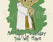 Star Wars Yoda Birthday Card