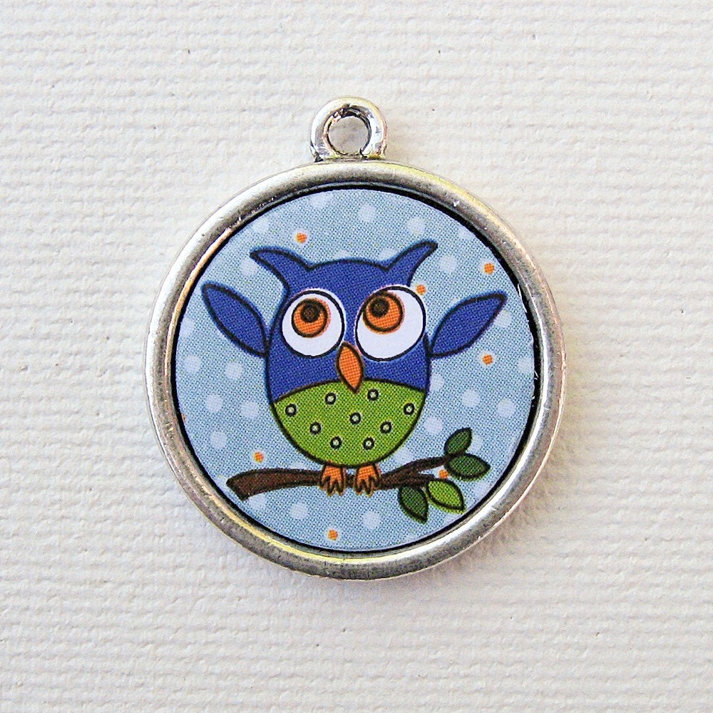 Custom Pet I.D. Tag, Owl on Silver Double Sided Tag