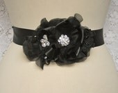 Black Bridal Sash, Wedding Belt, Rhinestone Sash, Floral Bridal Sash, Wedding, Bridal, Accessories