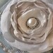 White and silver silky satin bridal hair clip, bridal hair flower, bridal hairpiece, flower fascinator