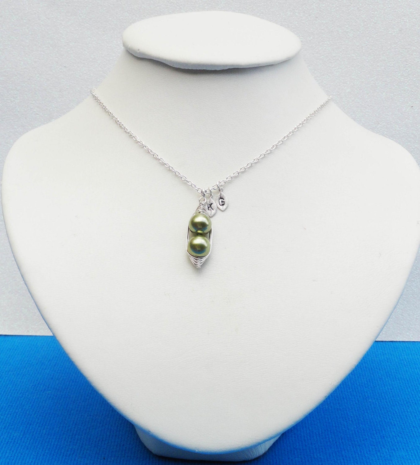 Peas In A Pod Necklace 2 , 3 Or 4 Peas Pick Your Color Pearl