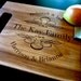 Personalized Cutting Board - Custom Engraved & Monogrammed - White Oak 9" x 12" with handle