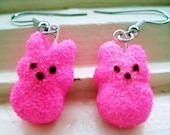 pink bunny peep earrings