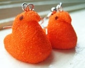 orange peep earrings