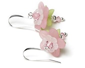 Cherry Blossom Floral Crystal Earrings