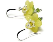Sweet Honeysuckle Blossoms Floral Crystal Earrings