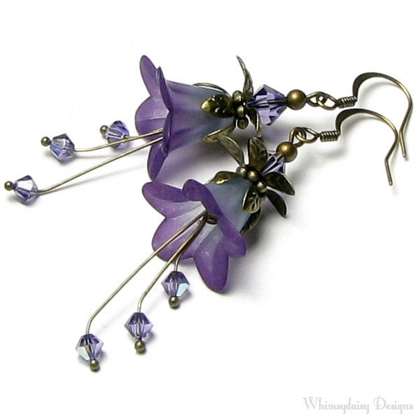 Wild Purple Floral Fantasy Crystal Earrings