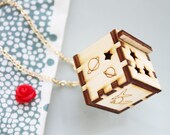 Little Prince Rose and Fox Locket, Wood Treasure Locket
