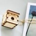 Polaroid Camera Necklace Locket - Wood Vintage Camera Locket