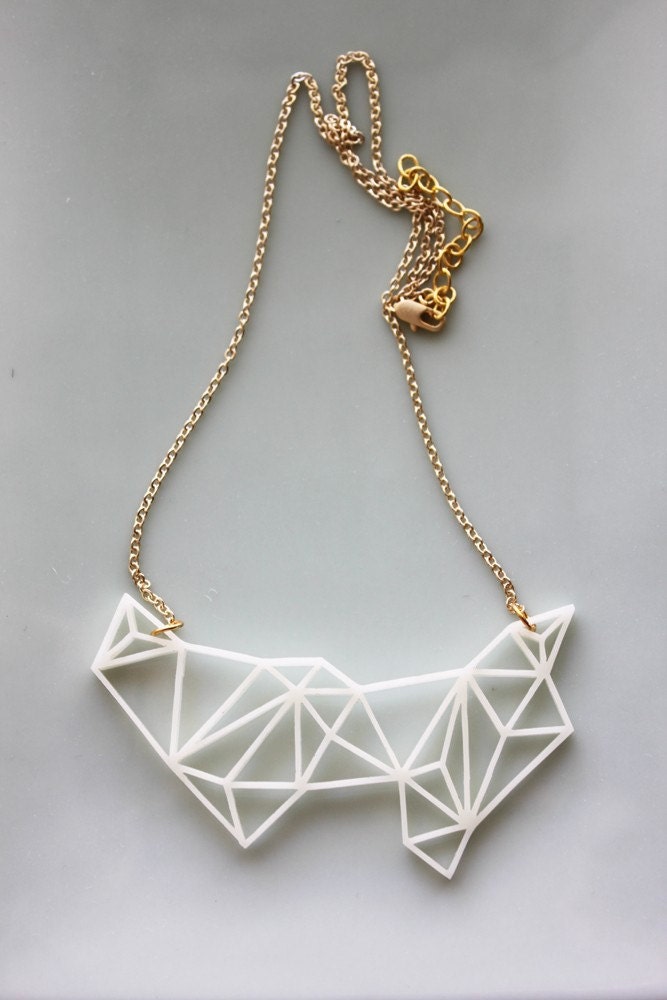 Geometric Necklace - Modern Minimalist Triangle and Prism Necklace