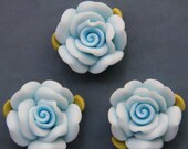 1pc-Rose Set-Blue-Polymer Clay DIY Flowers for Pendant Ring 30mm