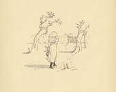 1900 Milk Maid Woman Walking Down A Path WIth Her Milk Bucket, " The House That Jack Built ", Picture Book, Classic Antique Children Print, Printed In London, By Caldecott