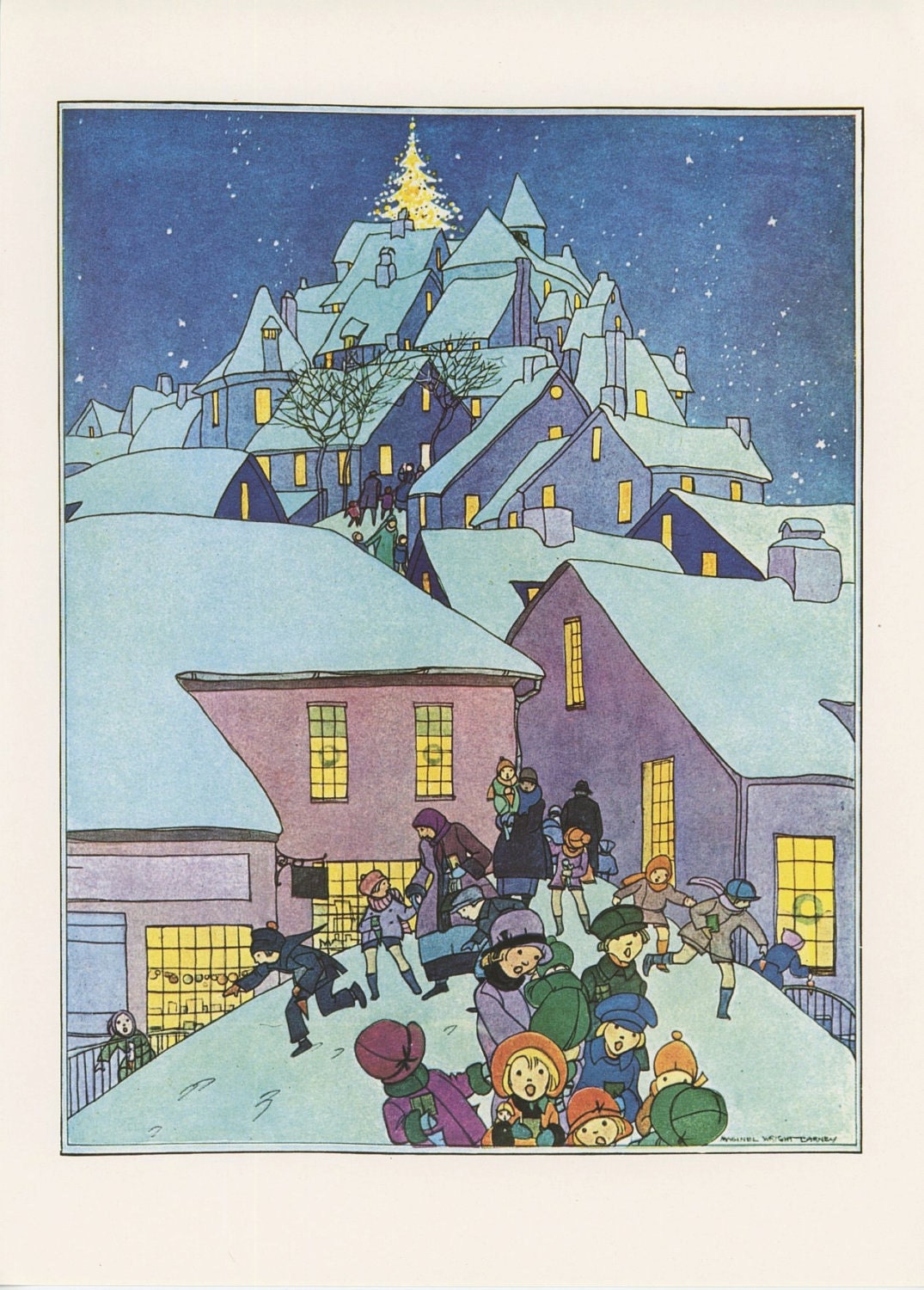 Christmas Frolics By Maginel Wright Barney, Christmas, Antique Print, Printed In USA, 1975