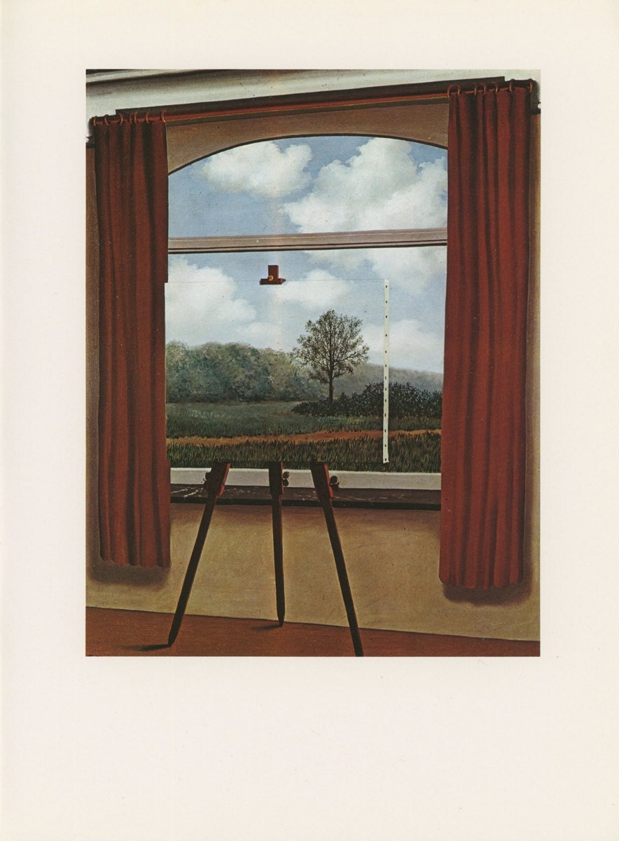 The Human Condition 1, Landscape Easel, Rene Magritte, Antique Print, USA, 1972