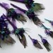 Purple Peacock Bridal Bouquets 10 Piece Package Silk Wedding Flowers Purple Teal feather bokay, bridesmaids, boutonnieres