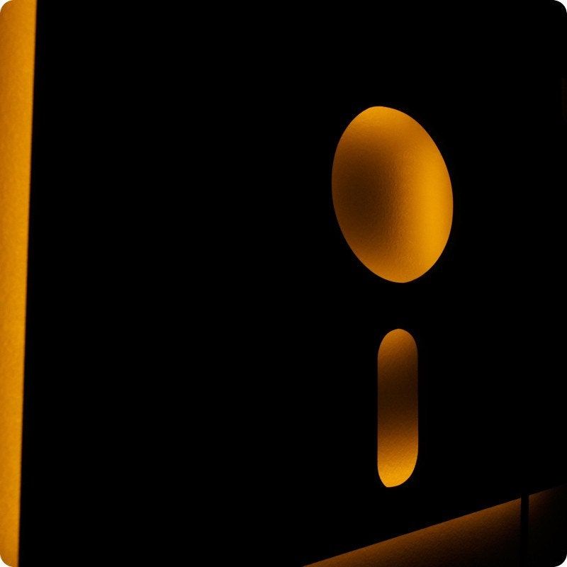 Retro Floppy Disk Geek Decor - Illuminated Wall Art