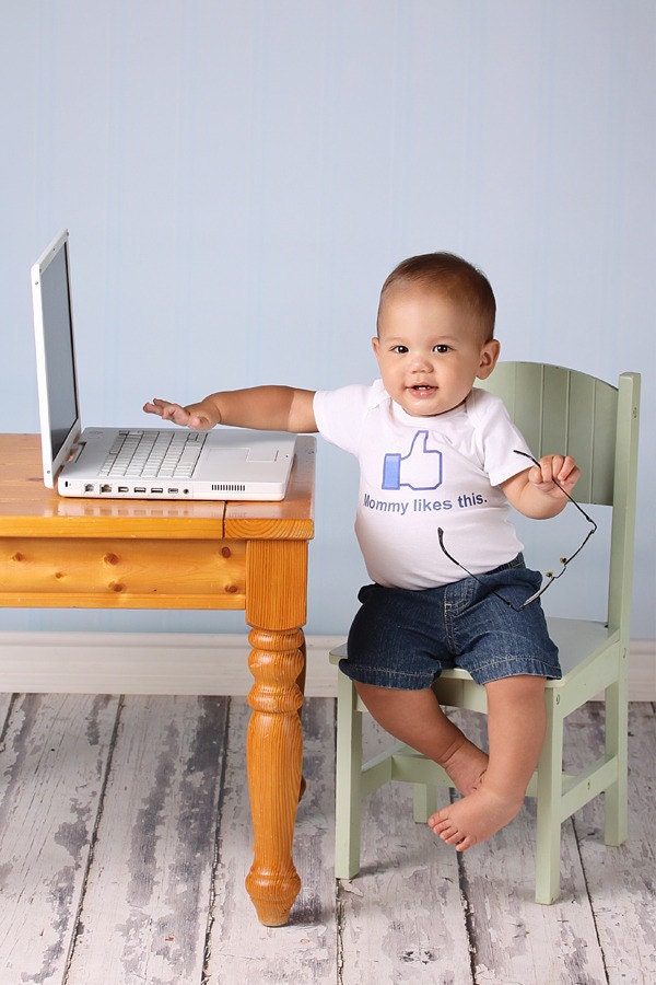 Mommy Likes This - Personalized Baby Onesie - Toddler Tee also available - You Fill in Your Name Choice