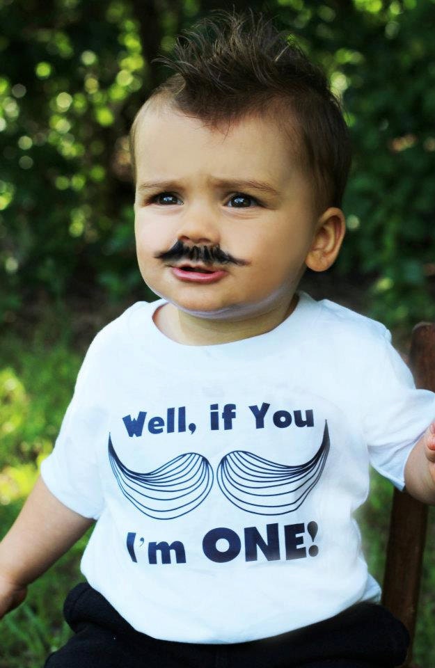 Well, If You (Mustache) I'm ONE - Birthday Onesie - Personalize with any Age - Toddler Tee also available