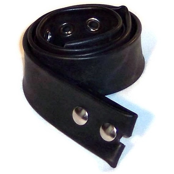 Vegan Bike Tube Snap Belt Black Faux Leather- BYOB