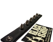 Spiked Bracelet - Vegan Bike Tube Rubber Faux Leather Punk Metal