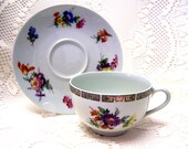 Rare 1930 Limoge Floral Cup and Saucer