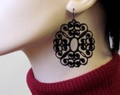 Baronyka Romantic Lacy Flowers Earrings (Acrylic Laser Cut Earrings)