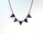 Delft Navy Blue Triangle Modern Necklace - ThePolkadotMagpie