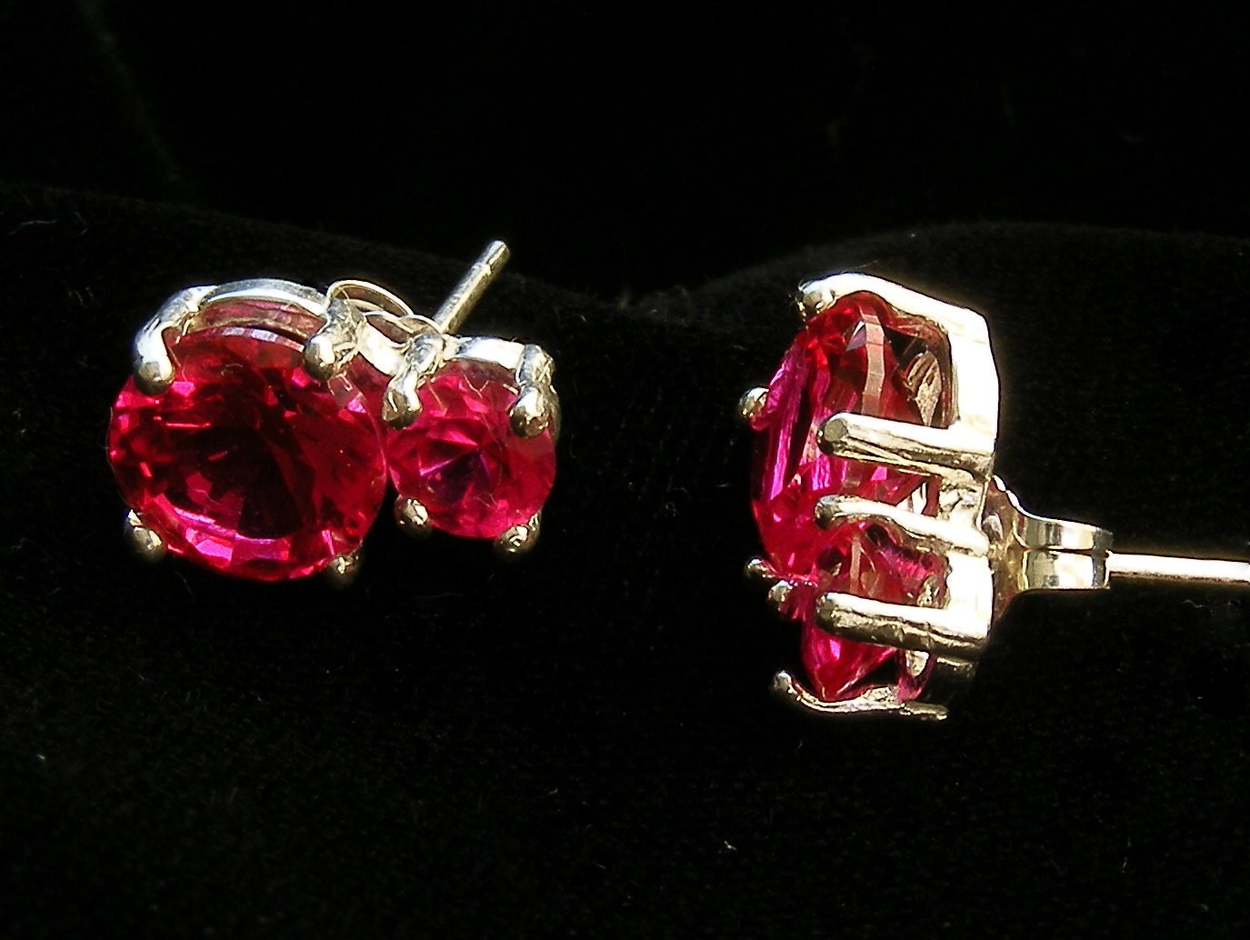 Double ruby all the way earrings