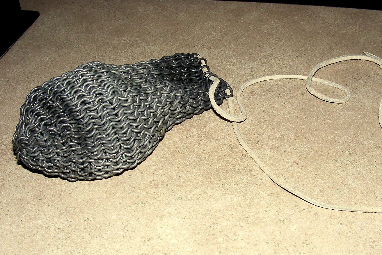 Striped Steel chainmail bag