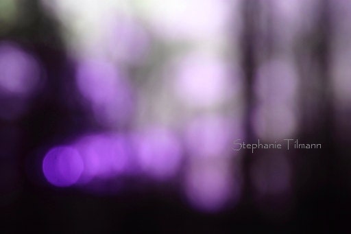 Purple, Geometric, Dark,  Black, Gray,  Abstract Photography, Bokeh - 8x10 Print