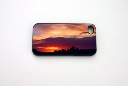 iphone 5 case, iphone 4 Case, iphone 4s Case, Red iphone 5 case Purple iphone 4 Case Cover Plastic Sunset