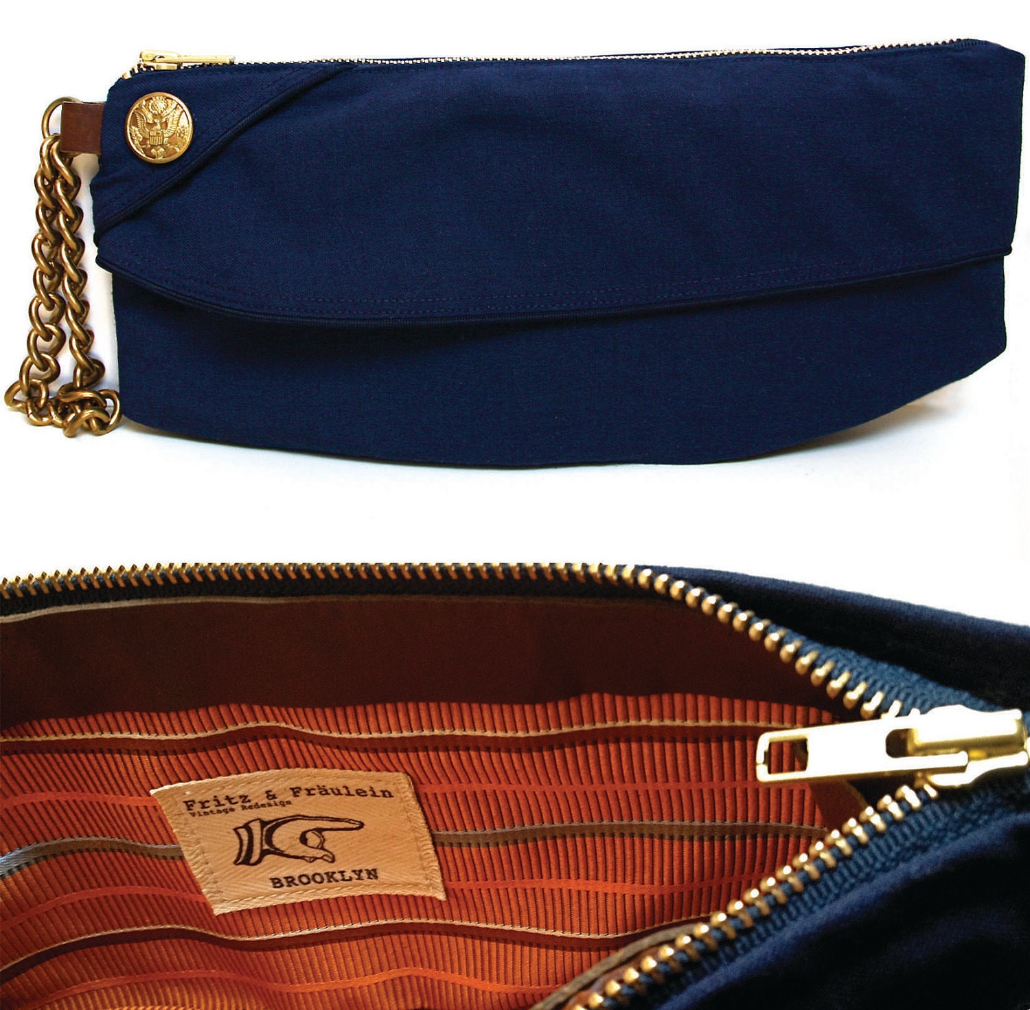 Clutch Purse from Navy Blue Vintage Garrison Hat
