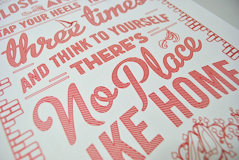 No Place Like Home - Wizard of Oz quote poster